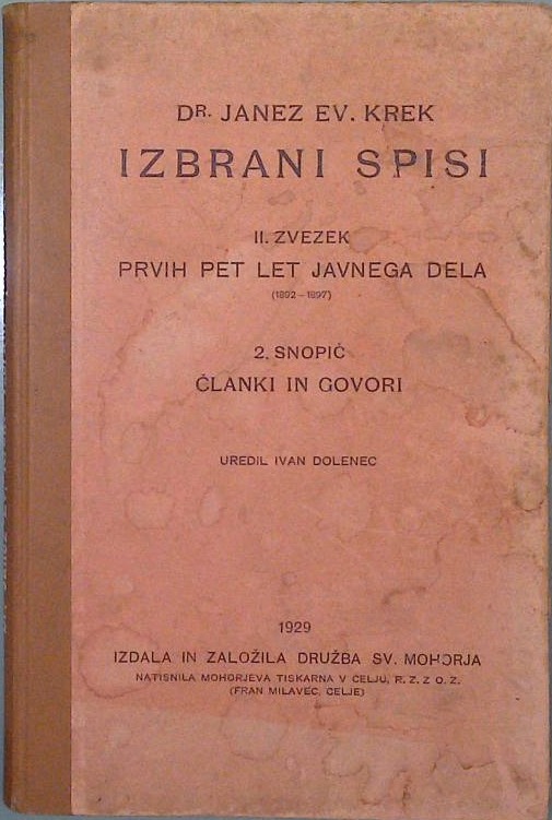 Izbrani spisi prvih pet let javnega dela