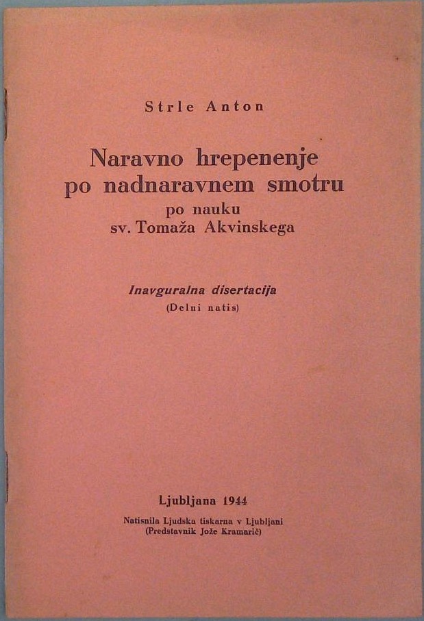 Naravno hrepenenje po nadnaravnem smotru po nauku Tomaža Akvinskega