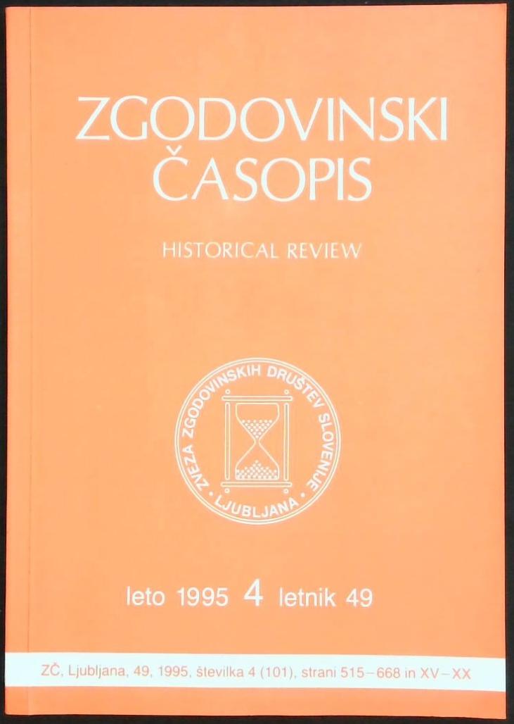 Zgodovinski časopis - letnik 49, leto 1995, št. 4 (101)