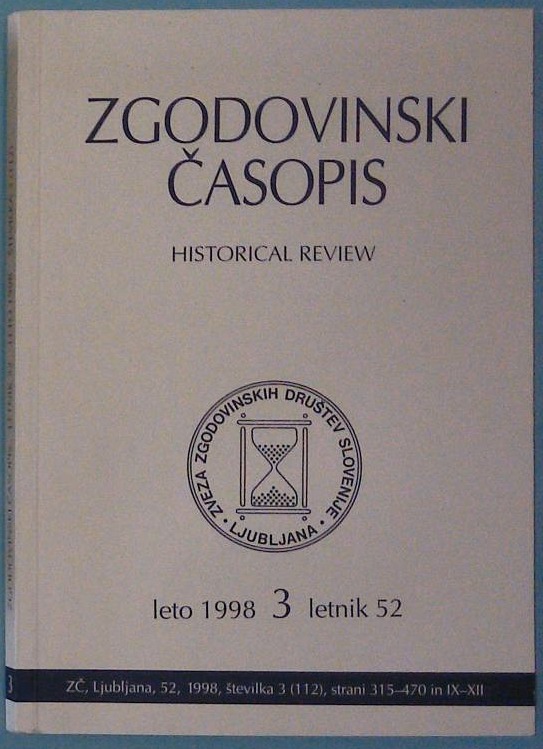 Zgodovinski časopis - letnik 52, leto 1997, št. 3 (112)