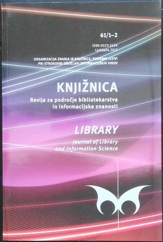 Knjižnica - Library (Revija za področje bibliotekarstva in informacijske znanosti) 61/1-2