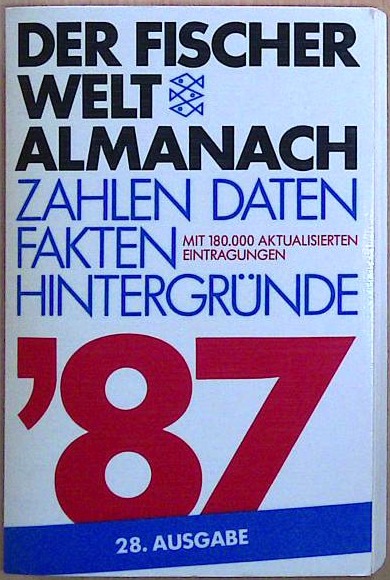 Der Fischer Weltalmanach 1987- Zahlen, Daten, Fakten