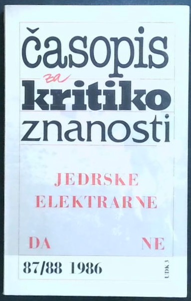 Časopis za kritiko znanosti : Jedrske elektrarne da/ne