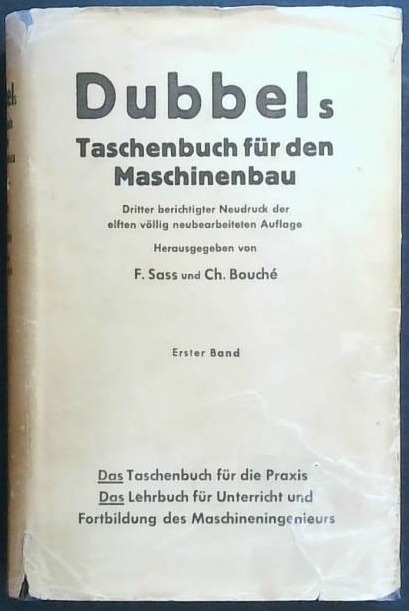 Dubbel Taschenbuch für den Maschinenbau (Erster Band)