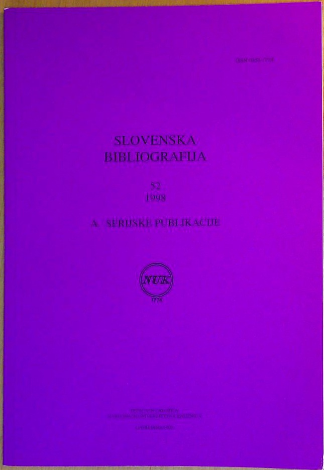 Slovenska bibliografija: 52 1998, A. Serijske publikacije