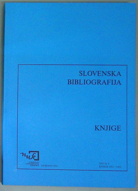 Slovenska bibliografija: Knjige  2007 št. 4