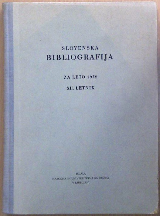 Slovenska bibliografija za leto 1958